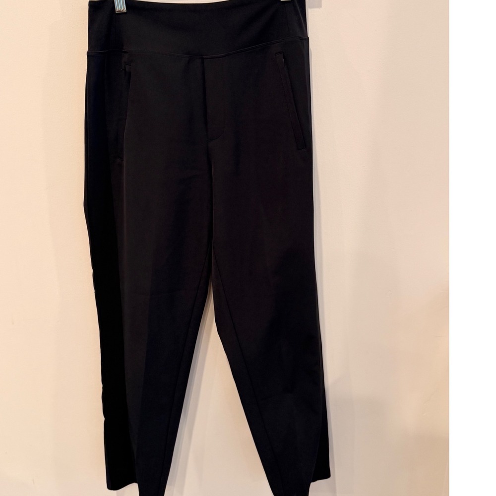 Athleta Brooklyn Ankle Pants Womens 2 Black Tapered Tuxedo Stripe 530632